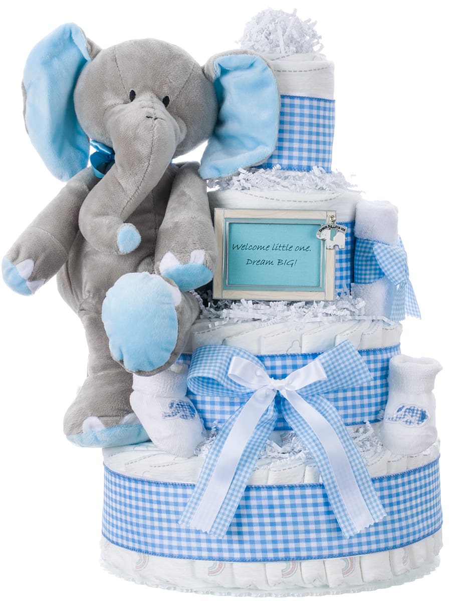 Lil' Baby Cakes Dream Big Elephant Diaper Cake for Boys