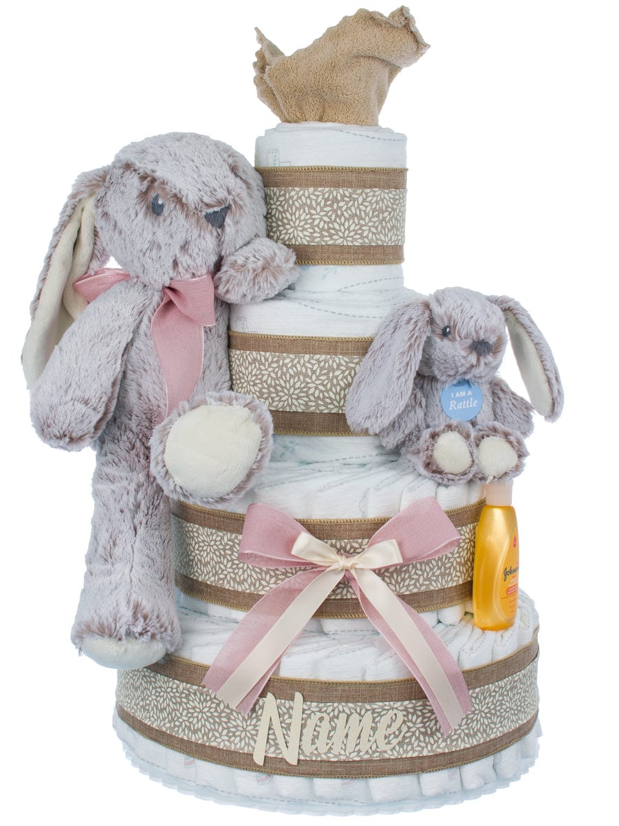 Lil' Baby Cakes Hopscotch Bunny Diaper Personalized Cake for Girls