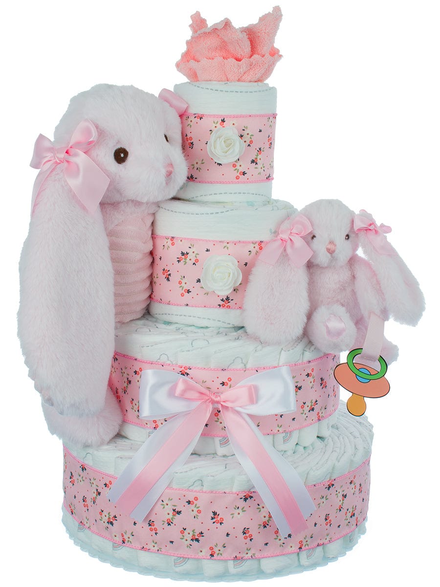 Lil' Baby Cakes Lil' Cottontail Baby Diaper Cake for Girls