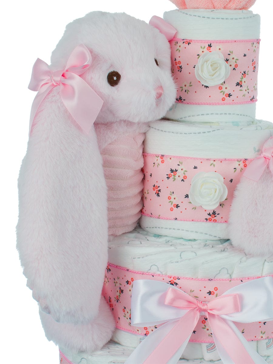 Lil' Baby Cakes Lil' Cottontail Baby Diaper Cake for Girls