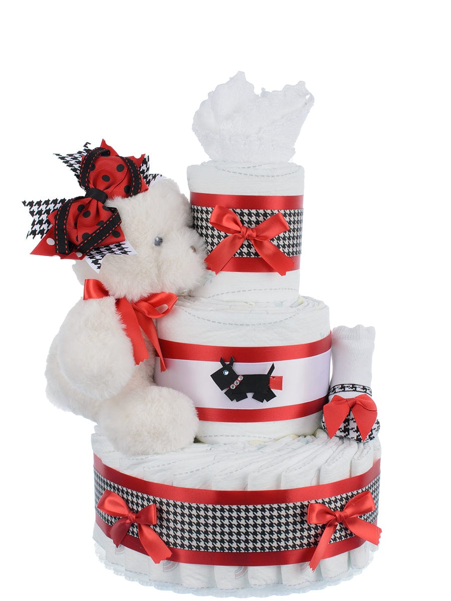 Lil' Baby Cakes Lil' Miss Terrier Diaper Cake for Girls