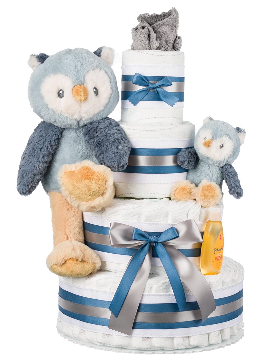 Lil' Baby Cakes Lil Owl 4 Tier Diaper Cake