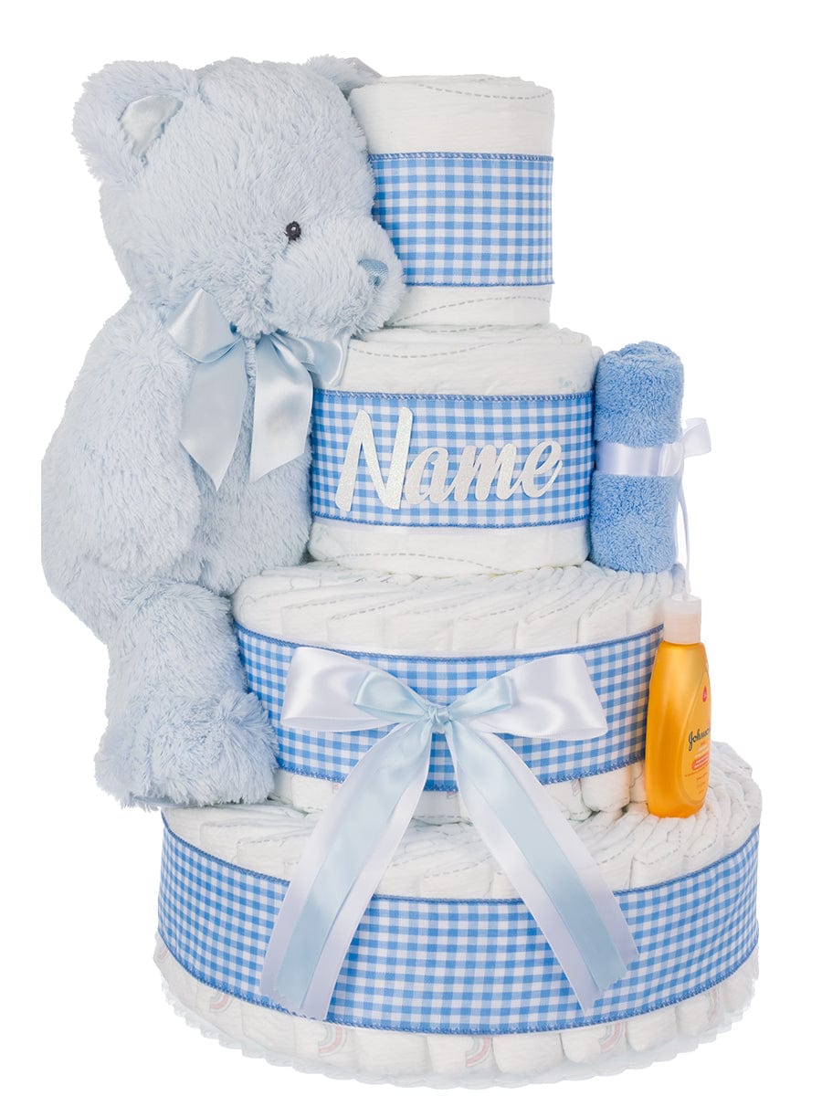 Lil' Baby Cakes Welcome to the World Boy 4Tier Personalized Diaper Cake
