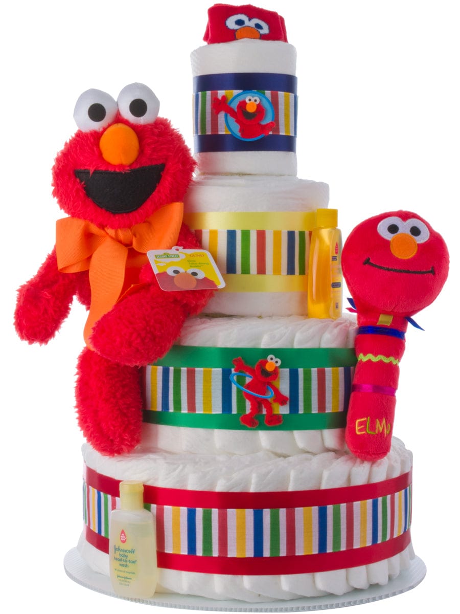 Lil' Baby Cakes Elmo 4 Tier Diaper Cake