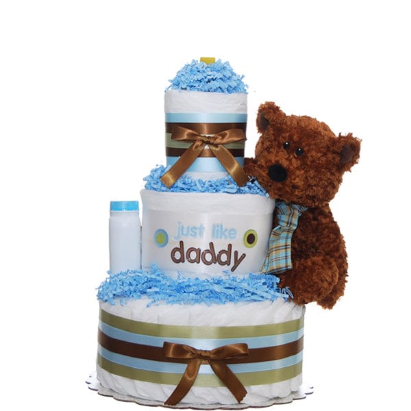 Just Like Daddy 3 Tier Diaper Cake exclusive at Lil' Baby Cakes