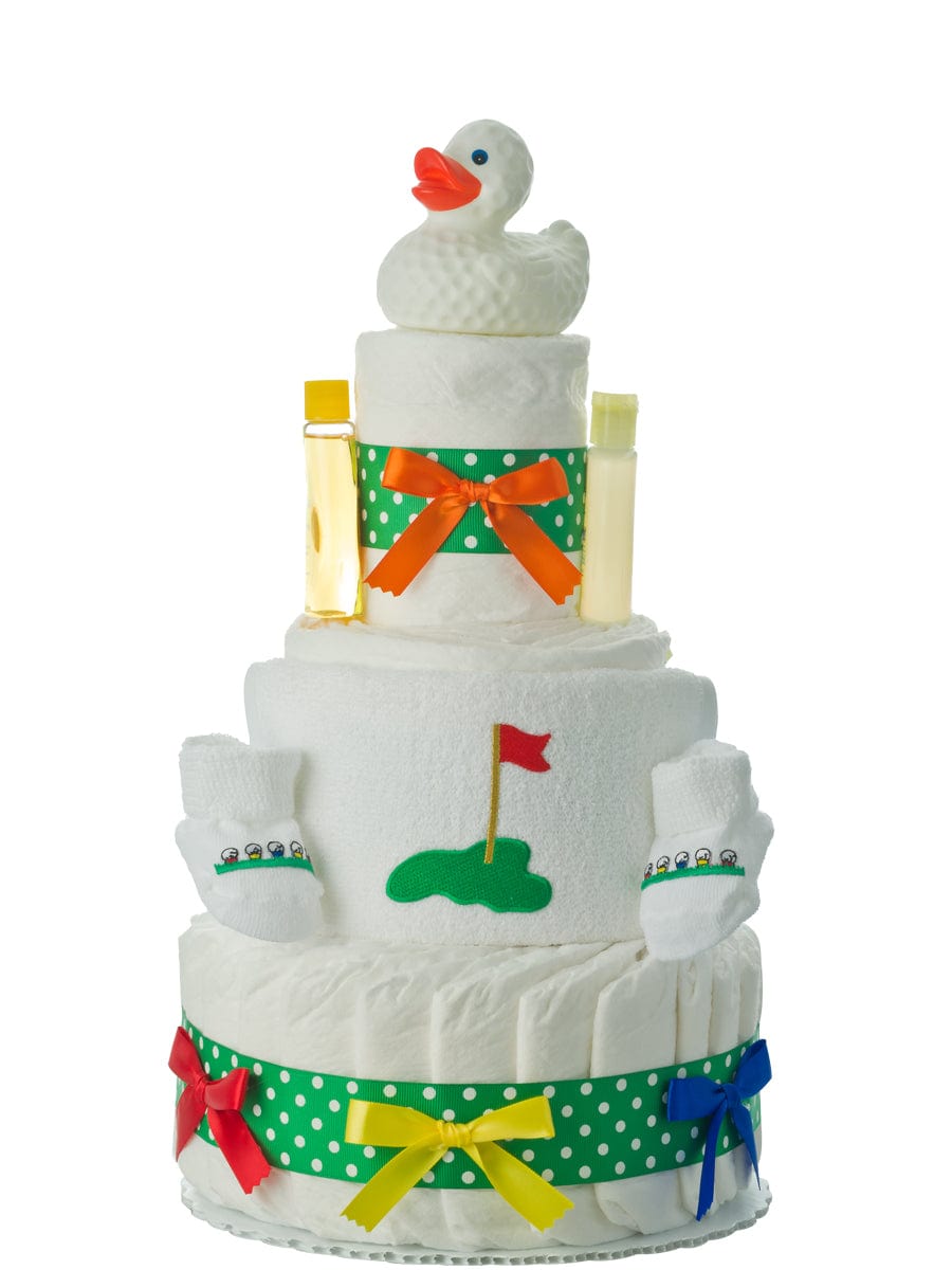 Lil' Baby Cakes Lil Duck Golfer 3 Tier Diaper Cake