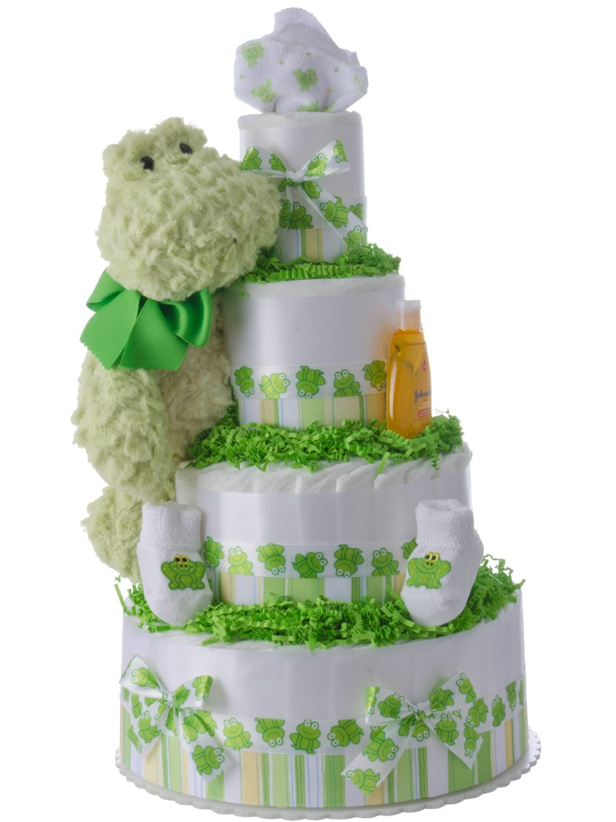 Lil' Baby Cakes Lil' Fuzzy Frog 4 Tier Diaper Cake