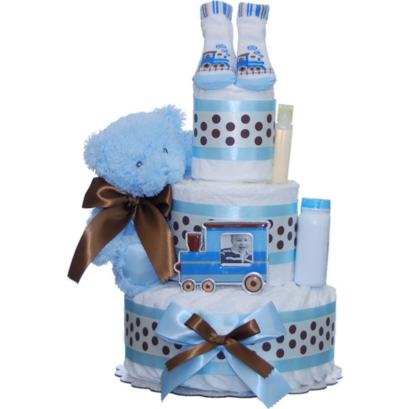 Lil' Baby Cakes Our Lil' Choo Choo 3 Tier Diaper Cake