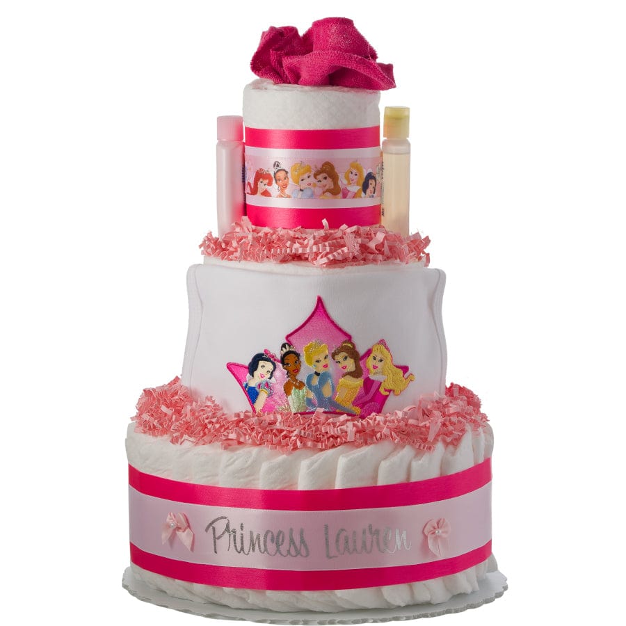 Lil' Baby Cakes Our Lil' Princess Personalized 3 Tier Diaper Cake