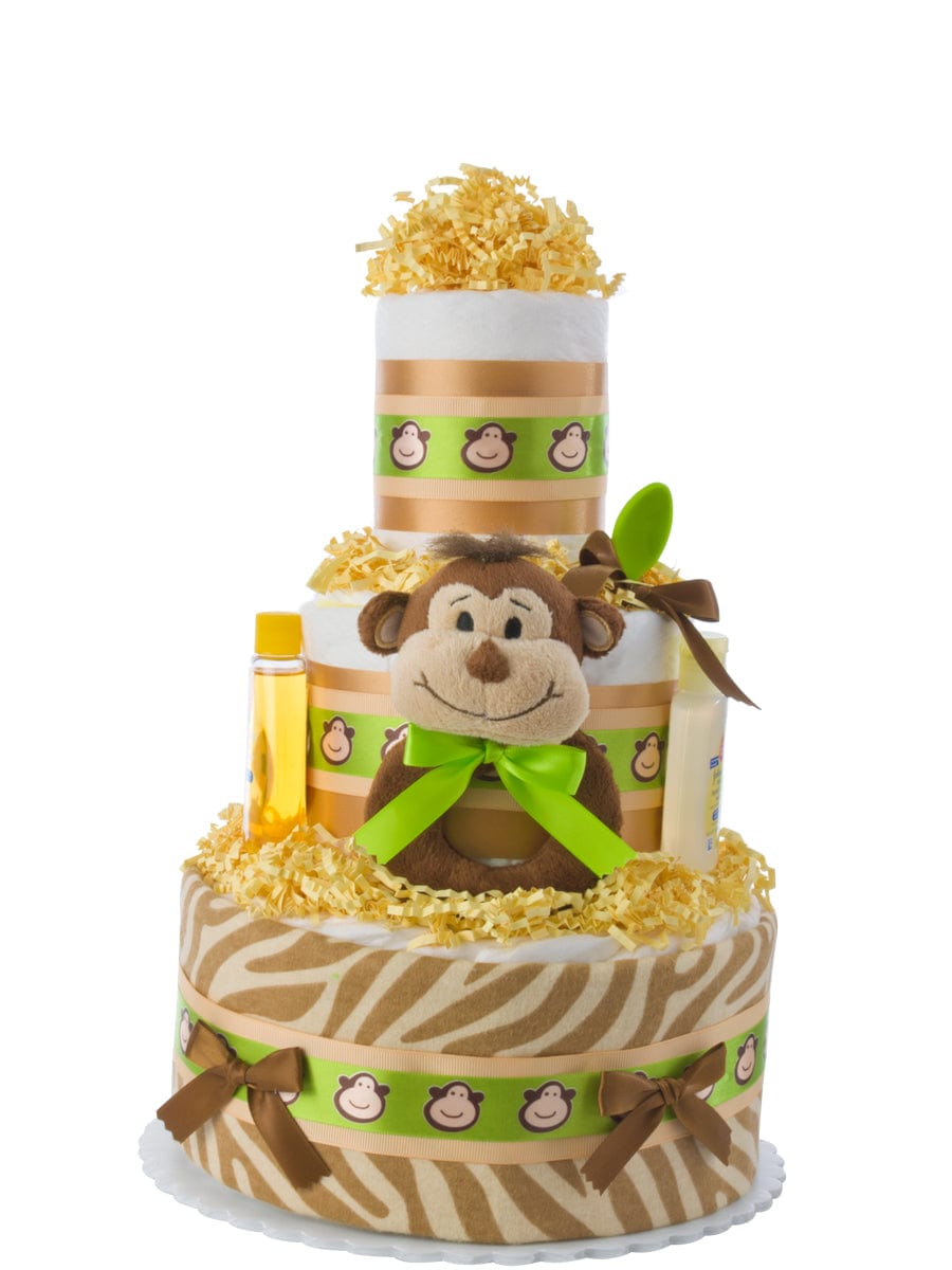 Lil' Baby Cakes Smiling Monkey Baby Diaper Cake