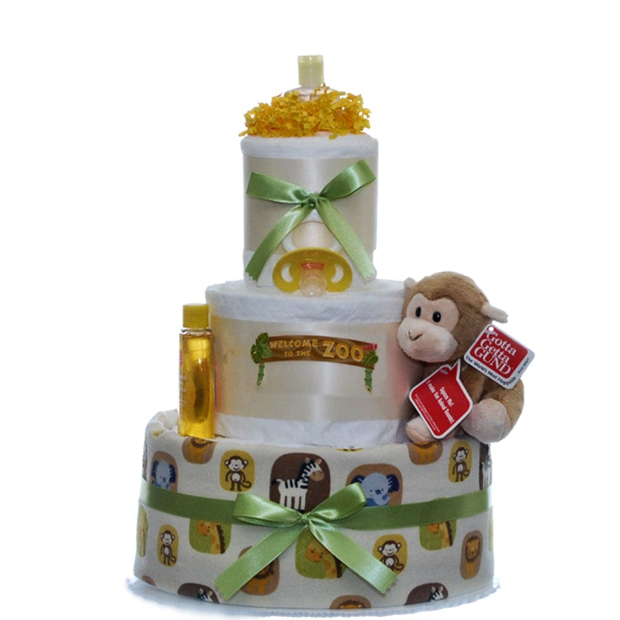 Lil' Baby Cakes Welcome To The Zoo 3 Tier Diaper Cake