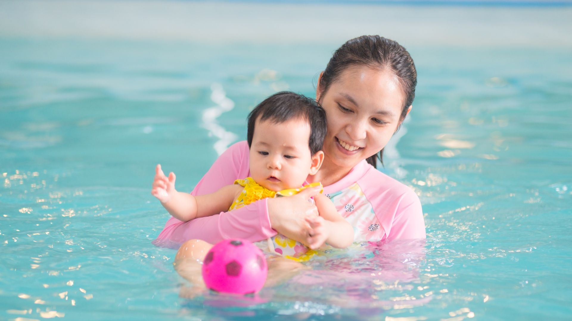 Baby with Mom in Water