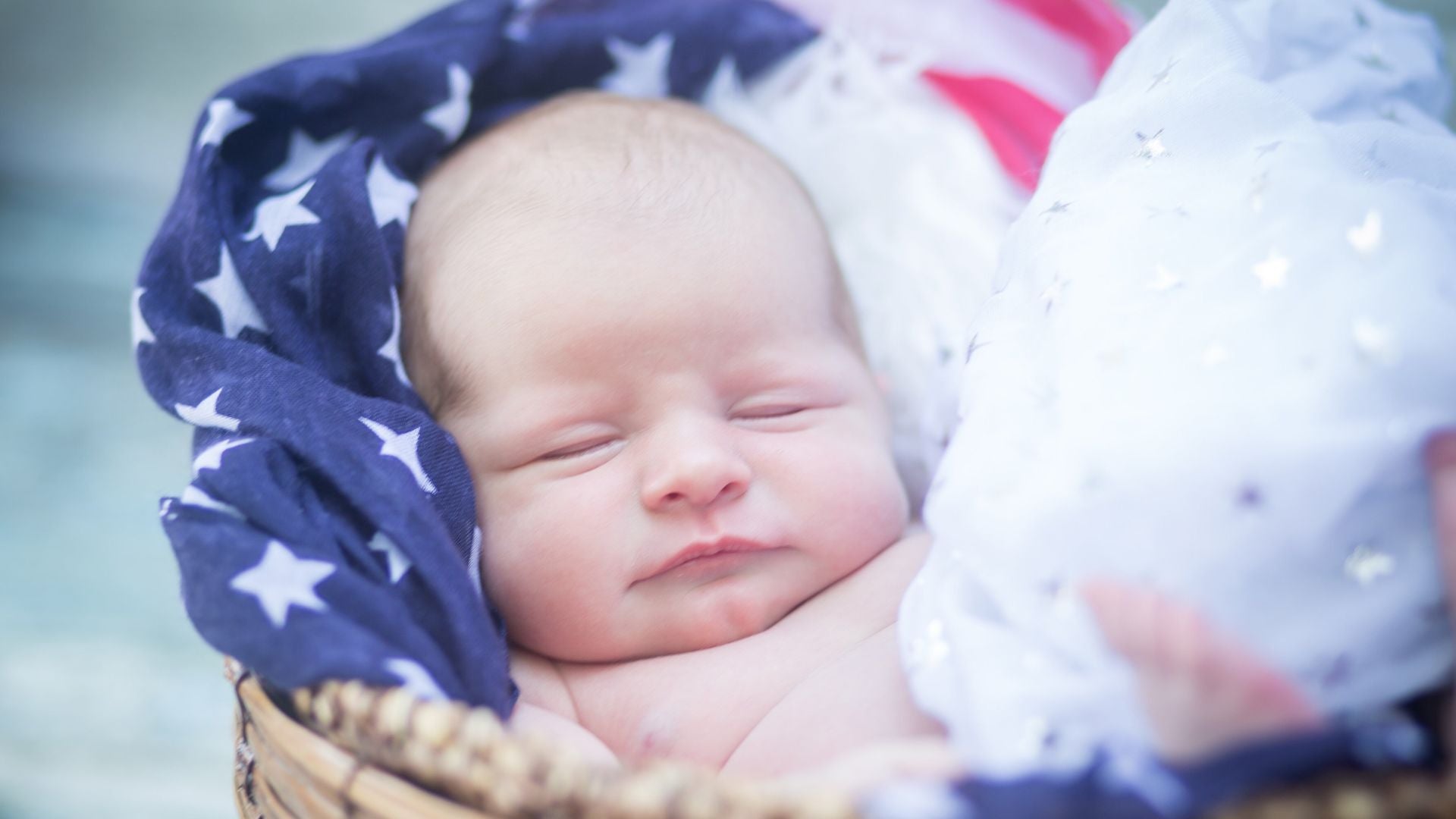 July Baby with US Flag