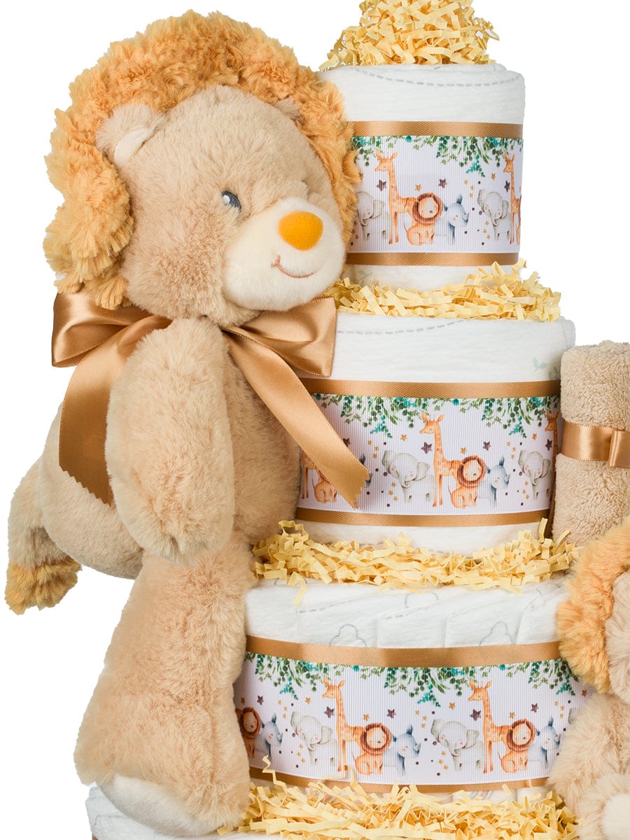 Lil' Baby Cakes 4 Tier Safari Giraffe Diaper Cake