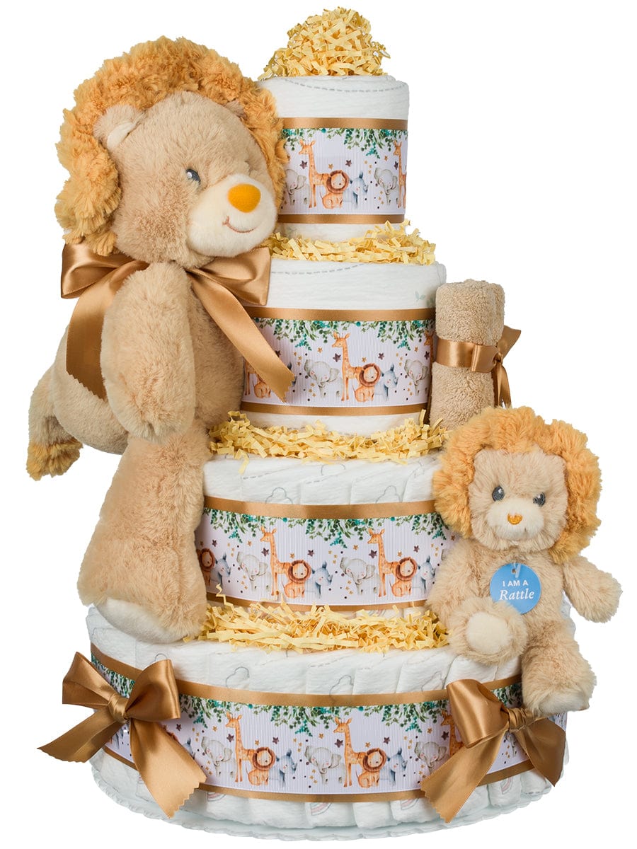 Lil' Baby Cakes 4 Tier Safari Giraffe Diaper Cake