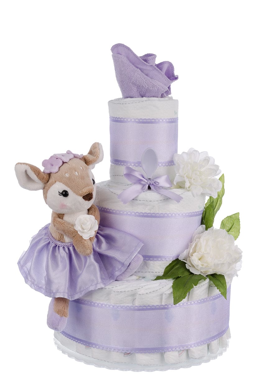Lil' Baby Cakes Ballerina 3 Tier Diaper Cake for Girls