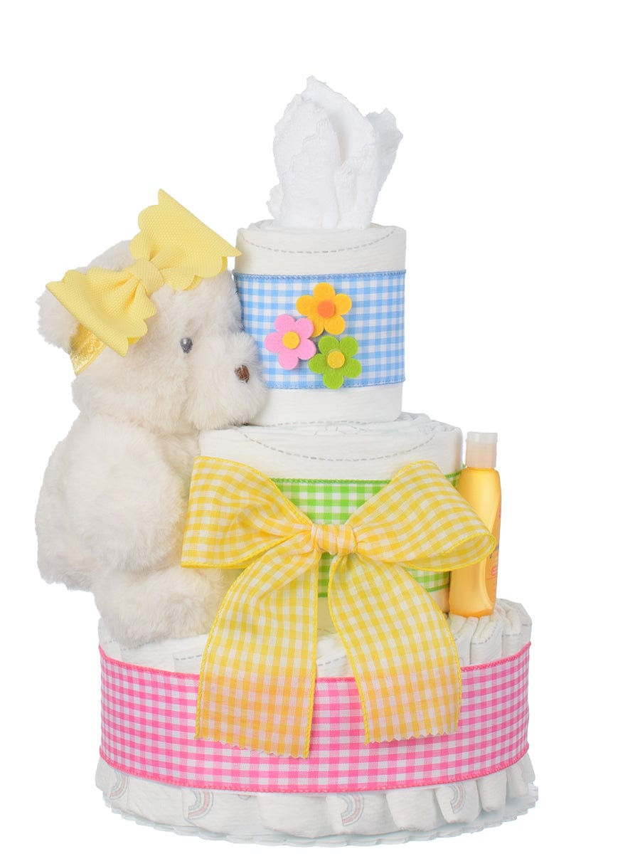 Lil' Baby Cakes Call Me Miss Gingham Baby Diaper Cake for Girls