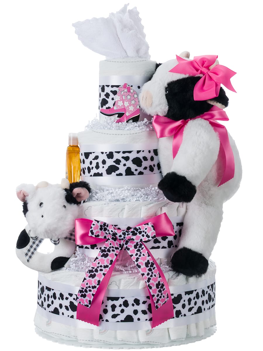 Lil' Baby Cakes Cow Girl Baby Diaper Cake