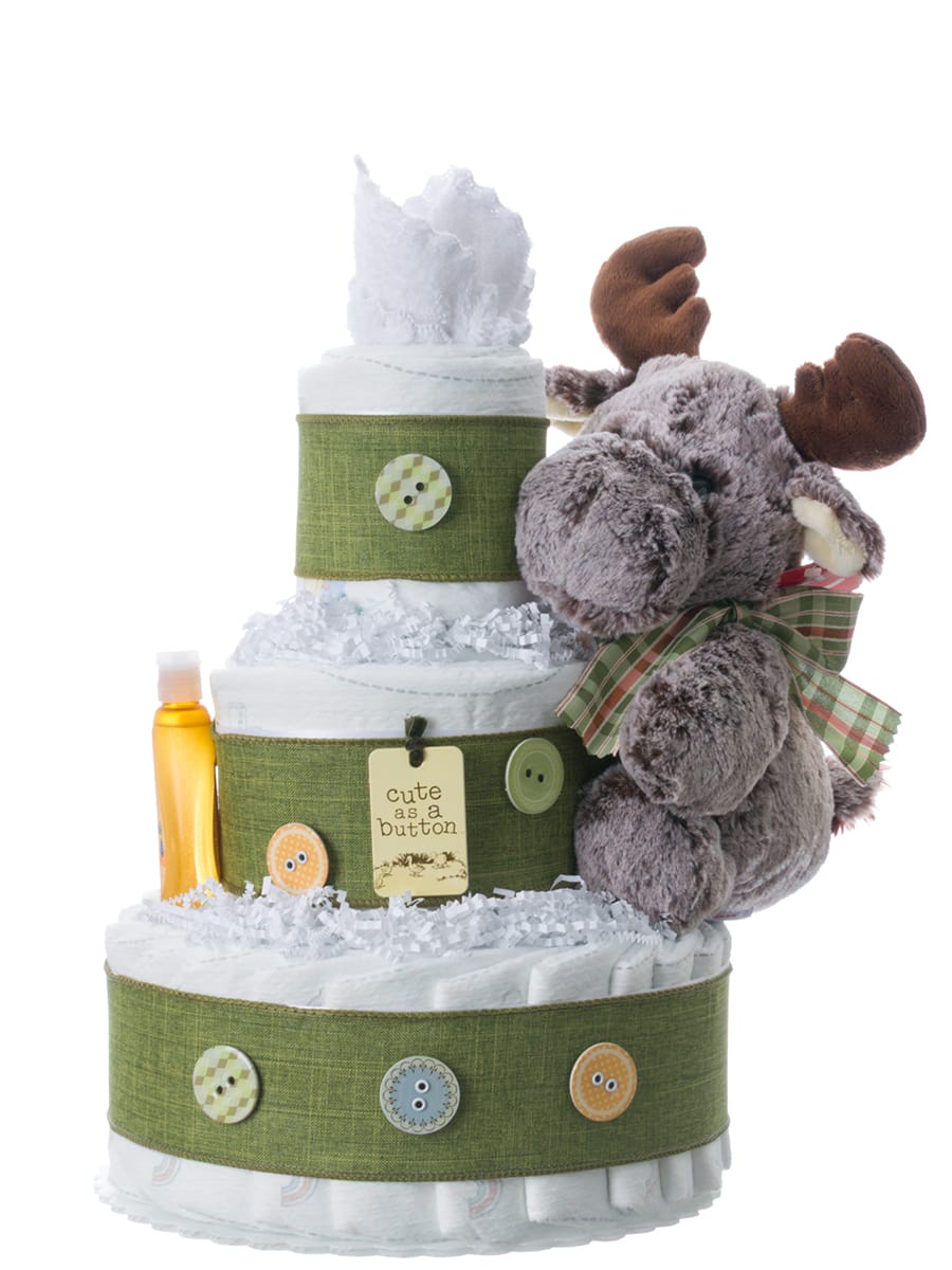 Lil' Baby Cakes Cute as a Button 3 Tier Diaper Cake