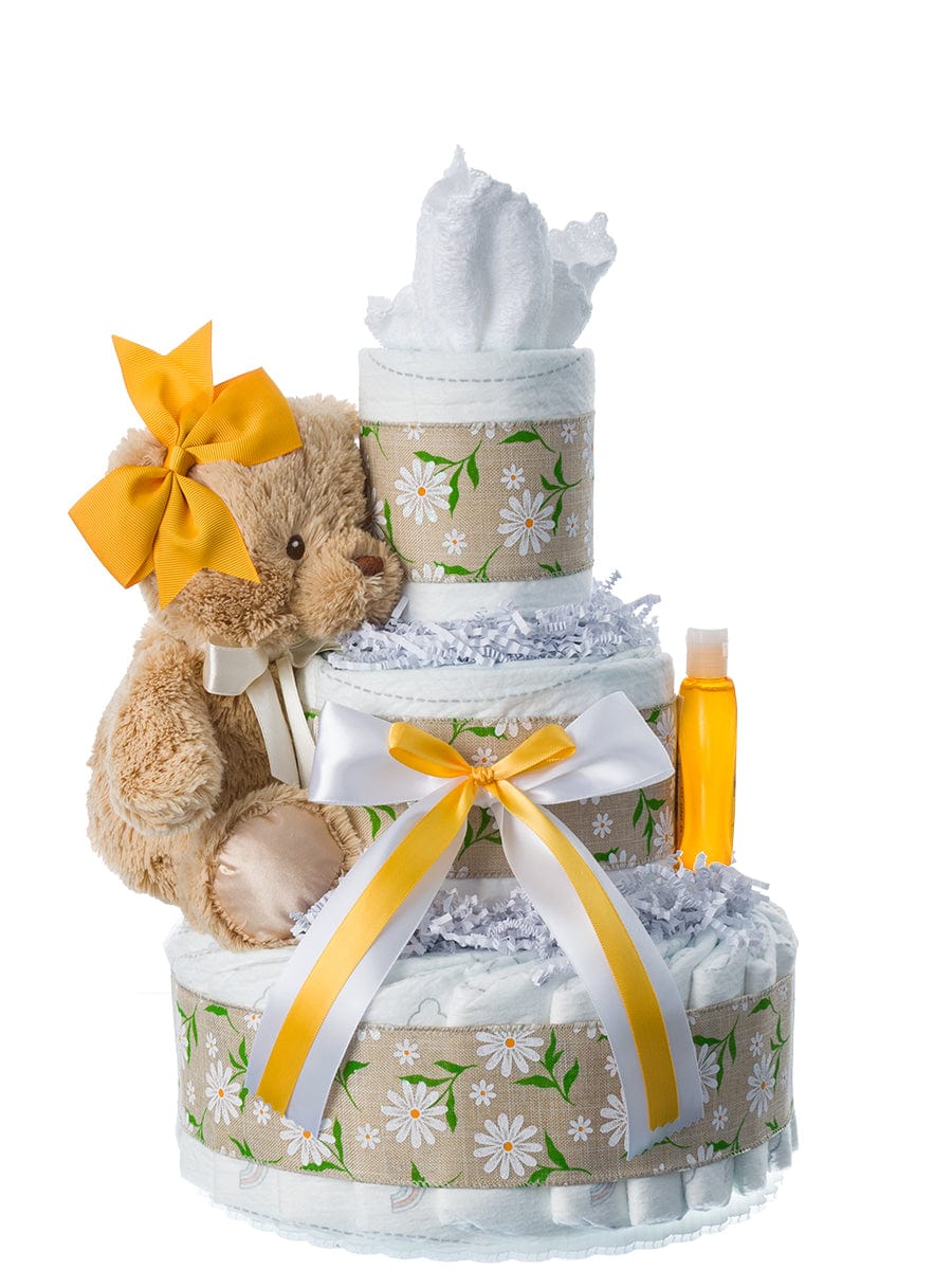 Lil' Baby Cakes Daisy 3 Tier Diaper Cake