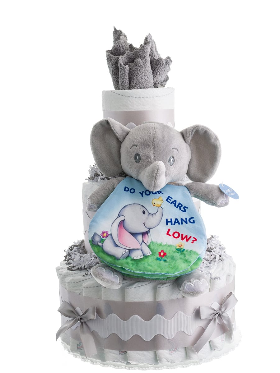 Lil&#39; Baby Cakes Do Your Ears Hang Low Soft Book 3 Tier Diaper Cake
