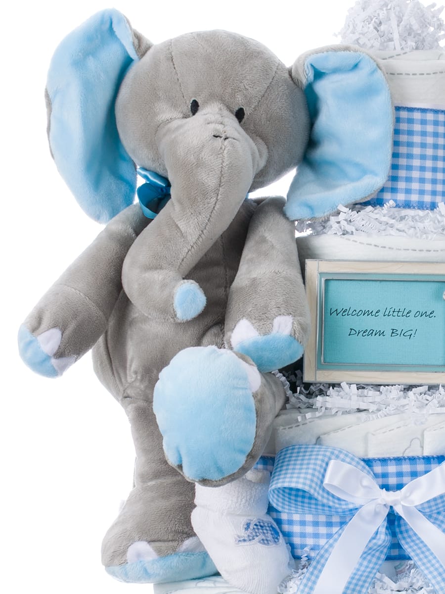 Lil' Baby Cakes Dream Big Elephant Diaper Cake for Boys