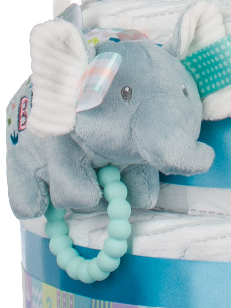 Lil&#39; Baby Cakes Johnson Shampoo Dream Big Elephant Diaper Cake for Boys