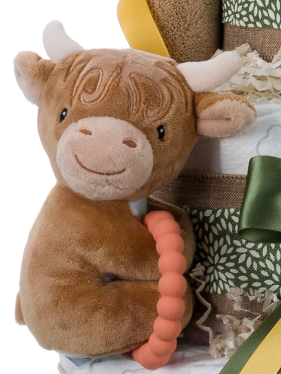Lil' Baby Cakes Highland Cow 4 Tier Diaper Cake