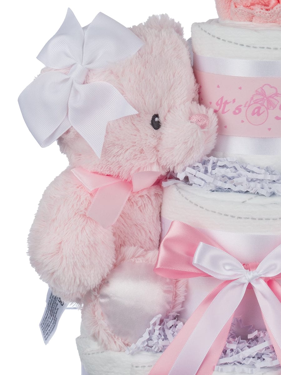 Lil' Baby Cakes It's a Girl 3 Tier Baby Diaper Cake