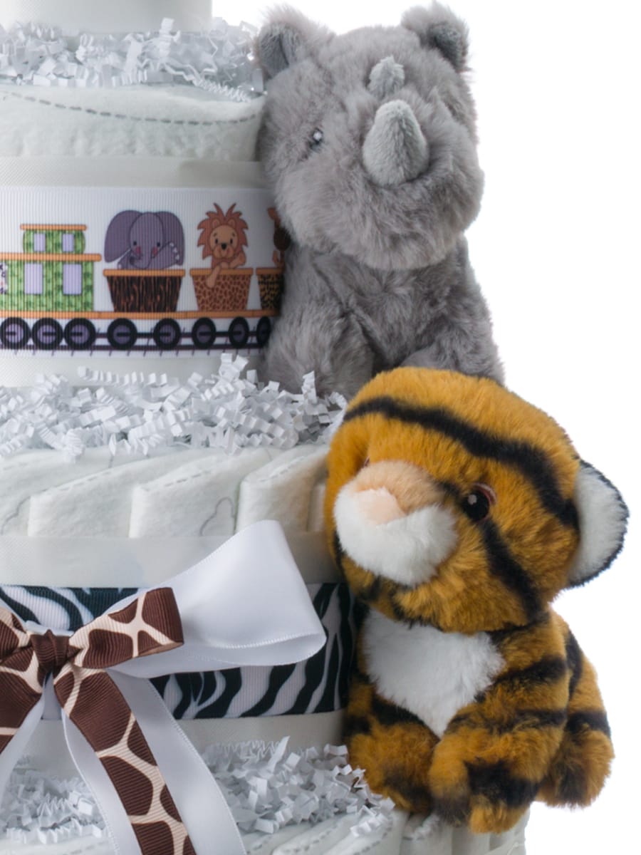Lil' Baby Cakes Jungle Train 4 Tier Diaper Cake