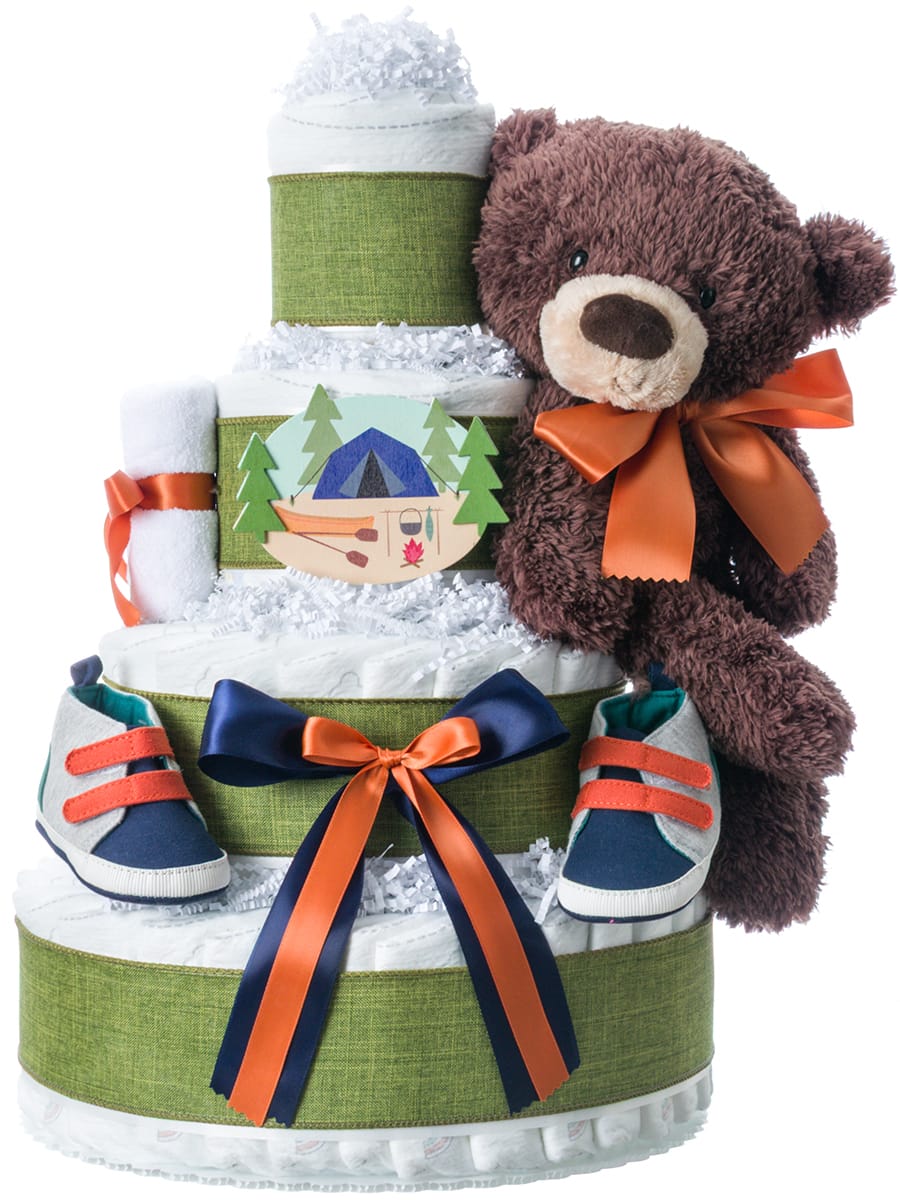 Lil' Baby Cakes Let's Go Camping Diaper Cake for Boys