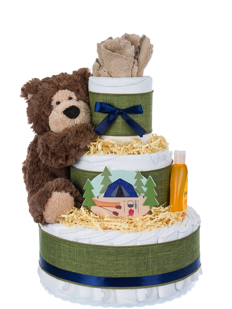 Boy Woodland Diaper Cake Bouquet Diy Diaper Cake Diaper Bouquet