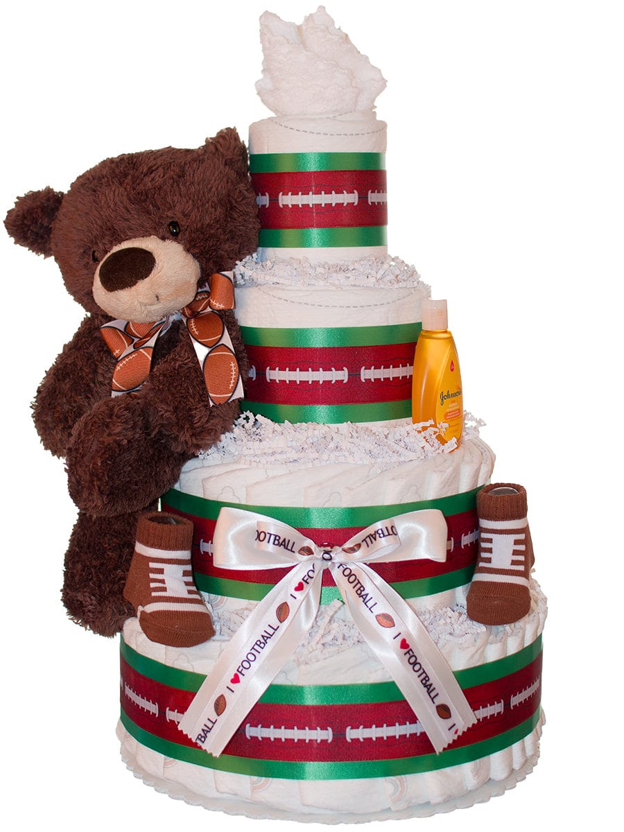 Lil' Baby Cakes Let's Play Football Diaper Cake for Boys