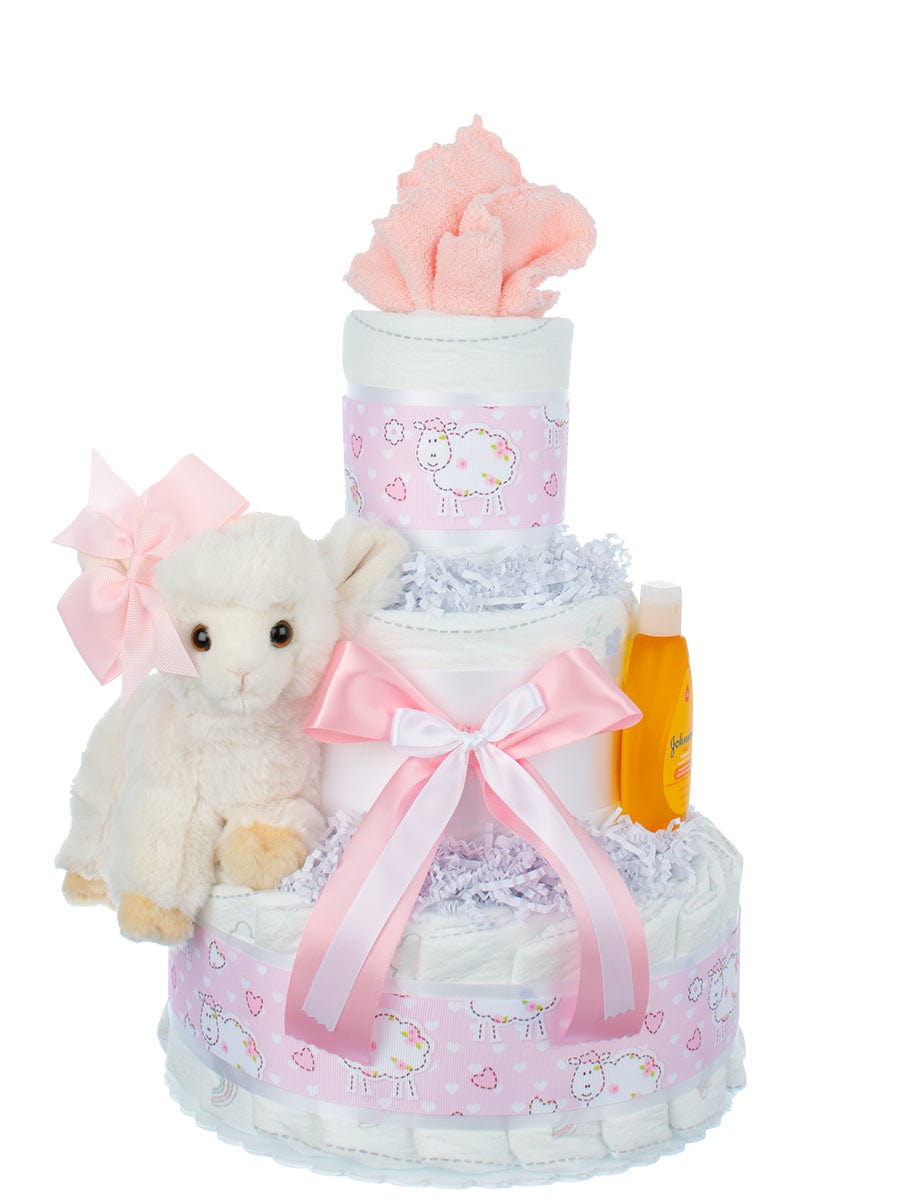 Lil' Baby Cakes Lil' Baby Cakes Lamb Diaper Cake for Girls