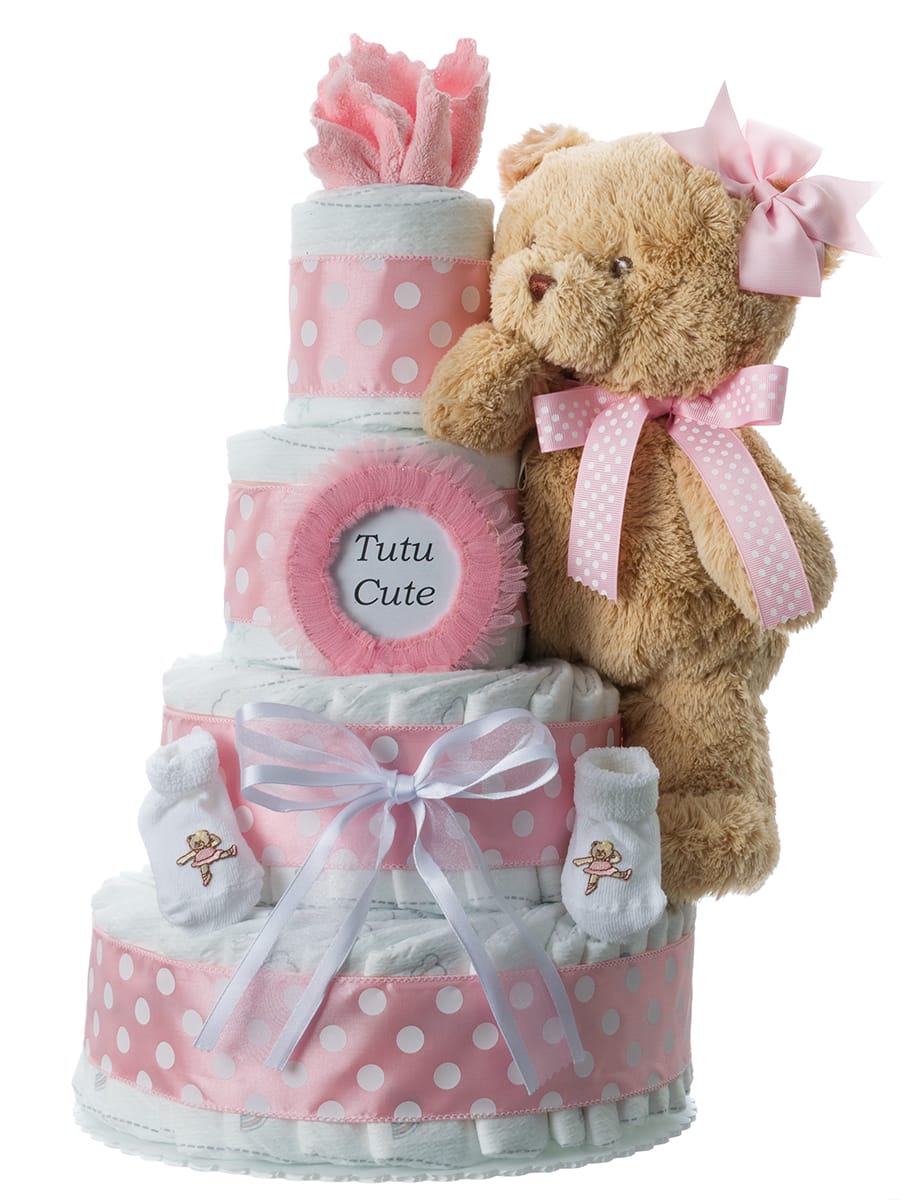 Lil' Baby Cakes Lil' Ballerina Diaper Cake for Girls