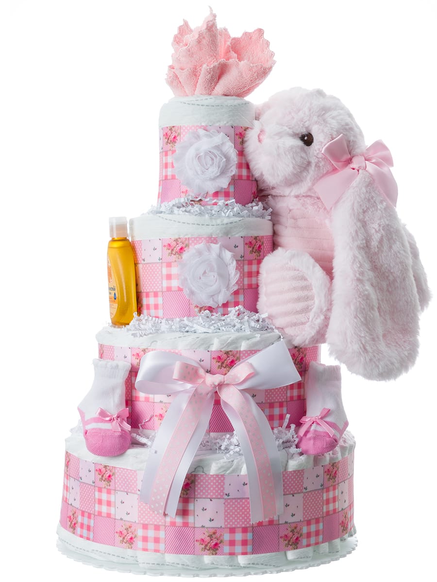 Lil' Baby Cakes Lil' Cottontail Baby Diaper Cake for Girls