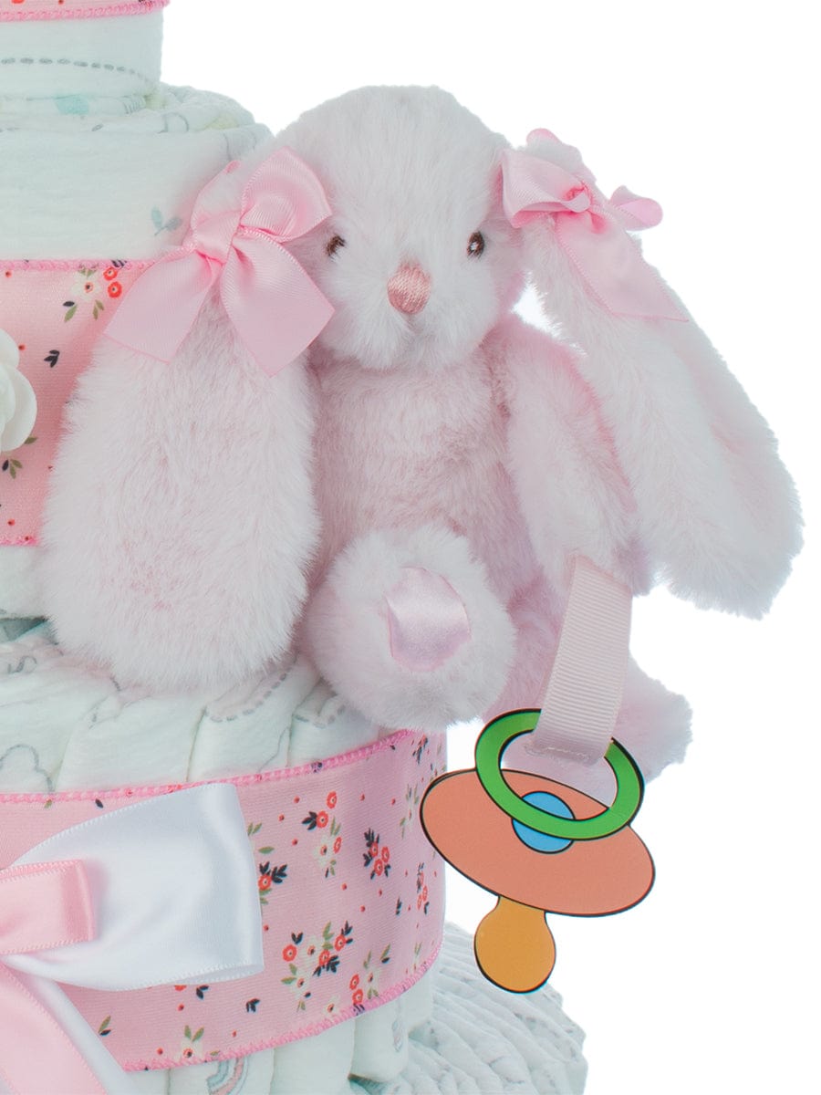 Lil&#39; Baby Cakes Lil&#39; Cottontail Baby Diaper Cake for Girls