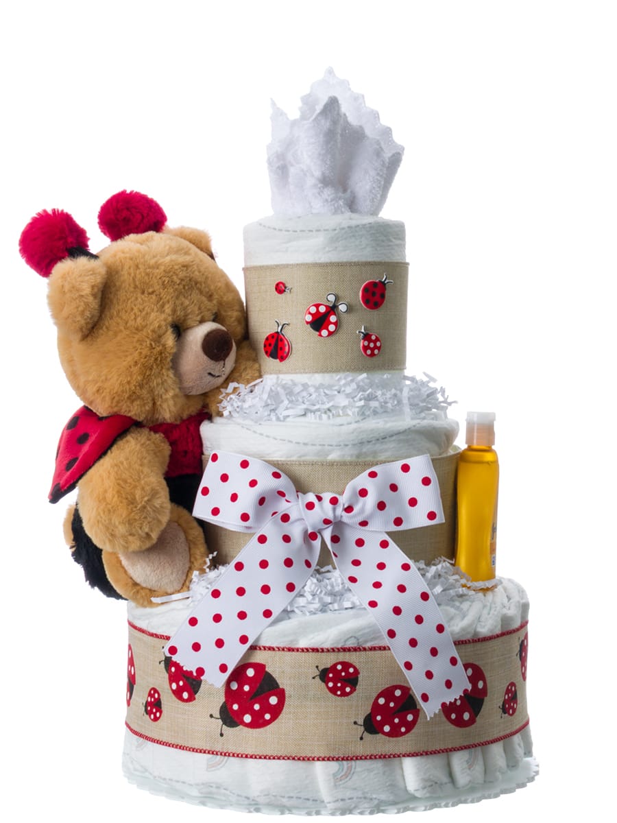 Lil' Baby Cakes Lil' Ladybug 3 Tier Diaper Cake