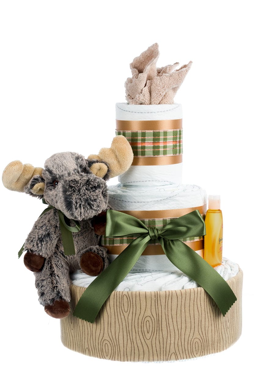 Lil' Baby Cakes Lil' Moose 3 Tier Diaper Cake for Boys