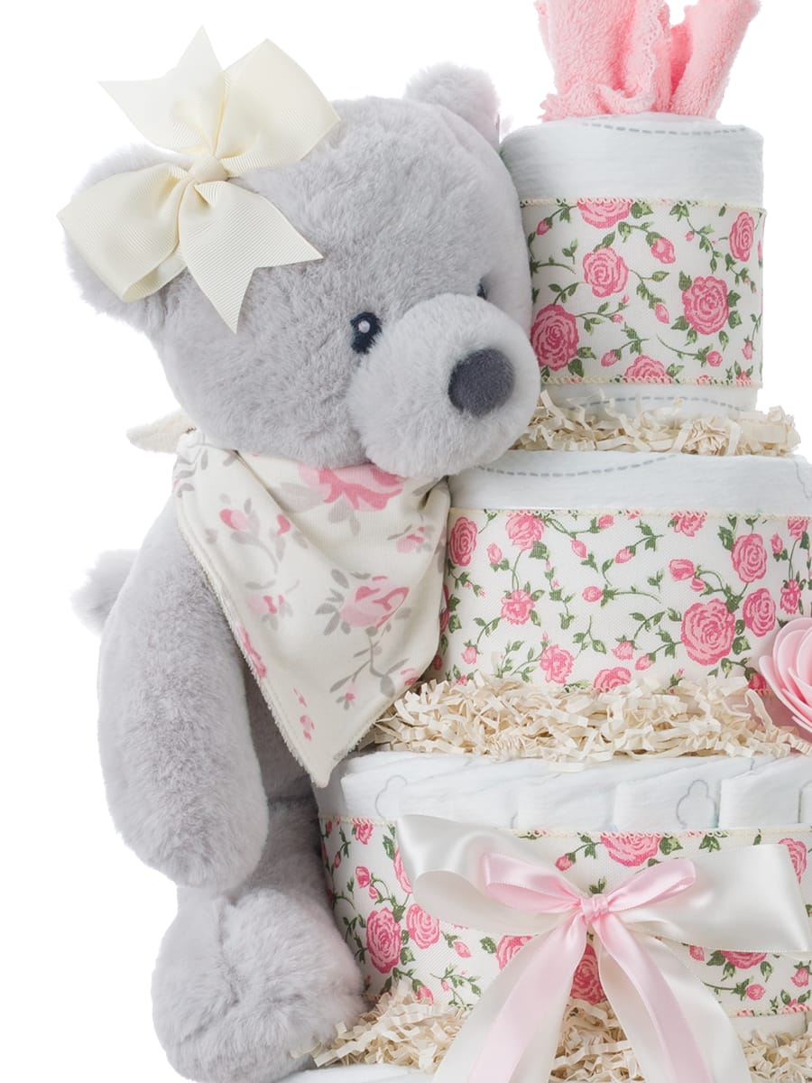 Lil' Baby Cakes Lil' Rosebud 4 Tier Diaper Cake
