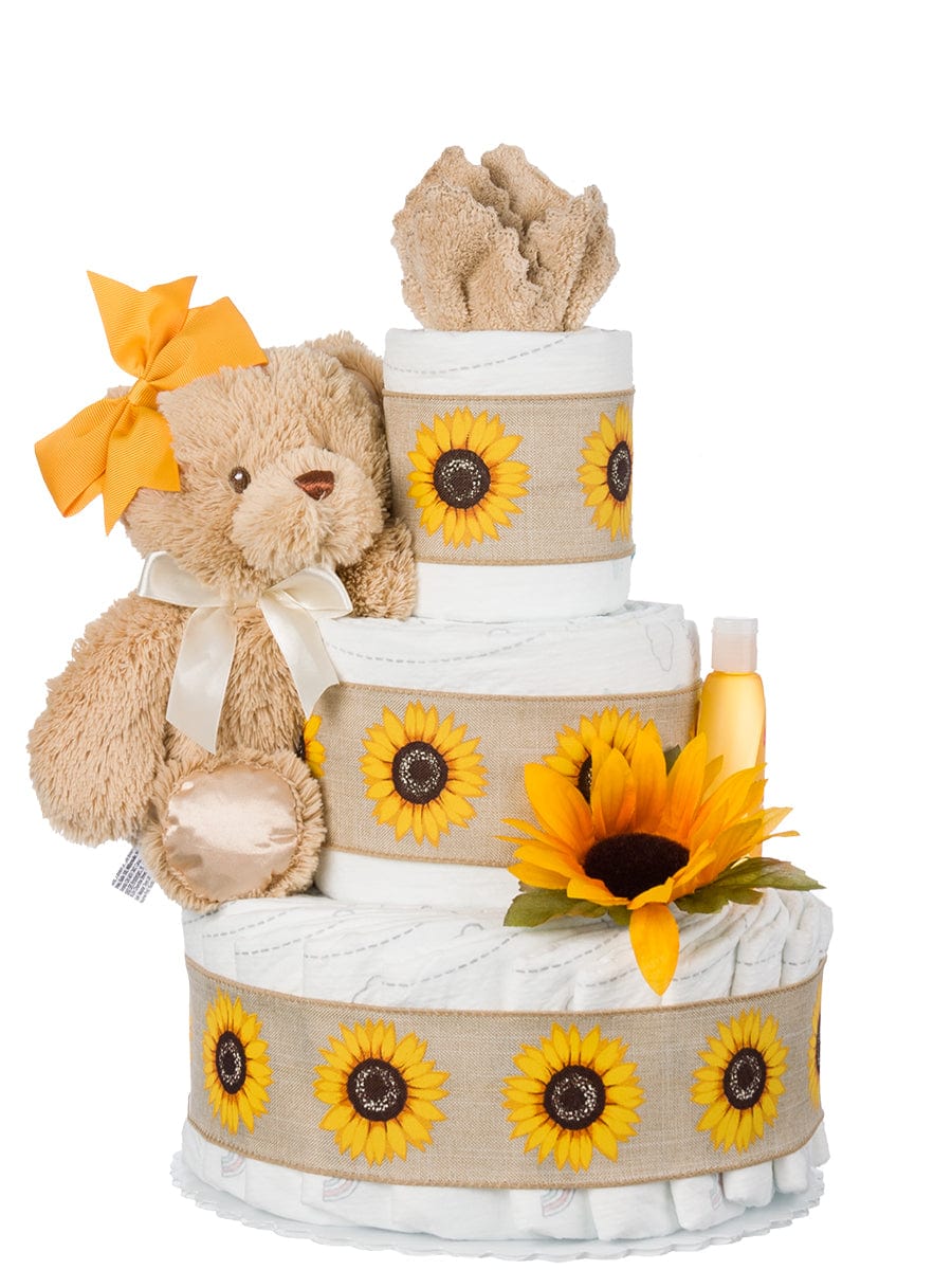 Lil&#39; Baby Cakes Lil&#39; Sunflower Diaper Cake