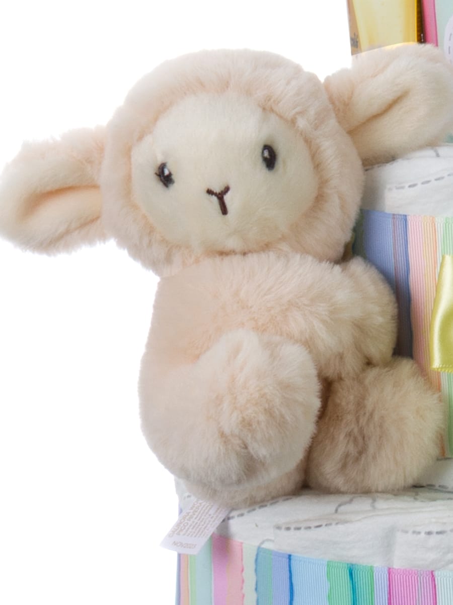 Lil' Baby Cakes Luvable Lamb Neutral Diaper Cake
