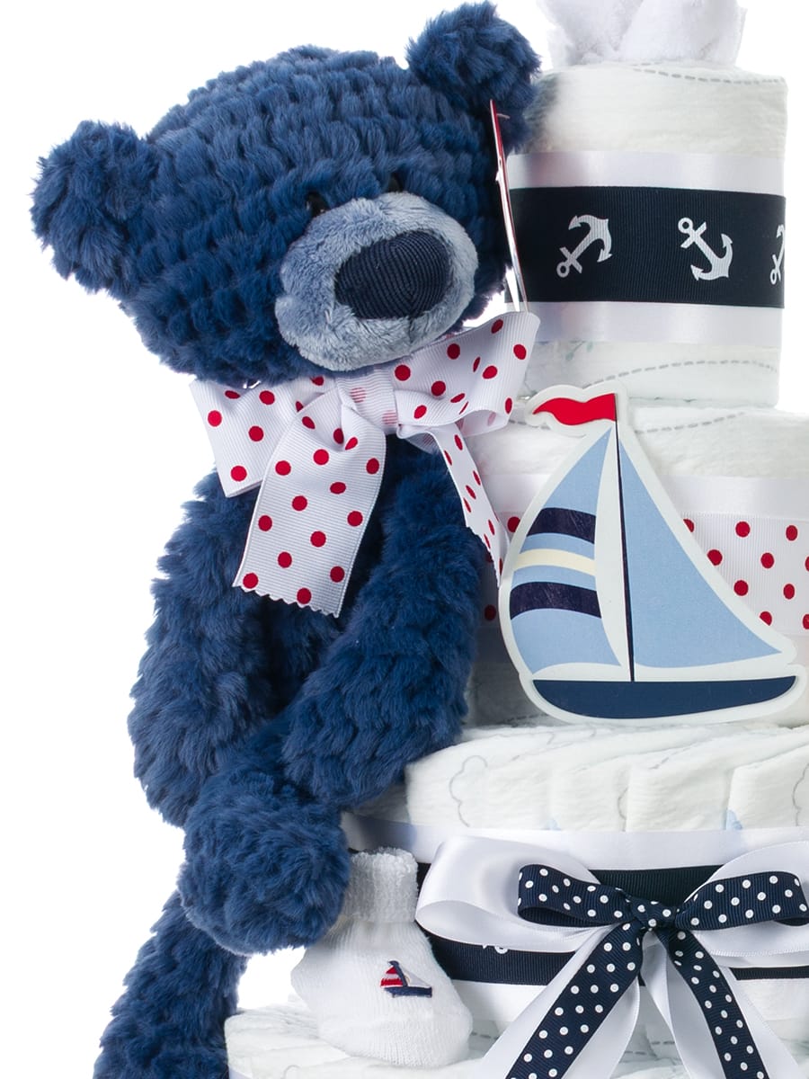 Lil' Baby Cakes Nautical Baby 4 tier Diaper Cake