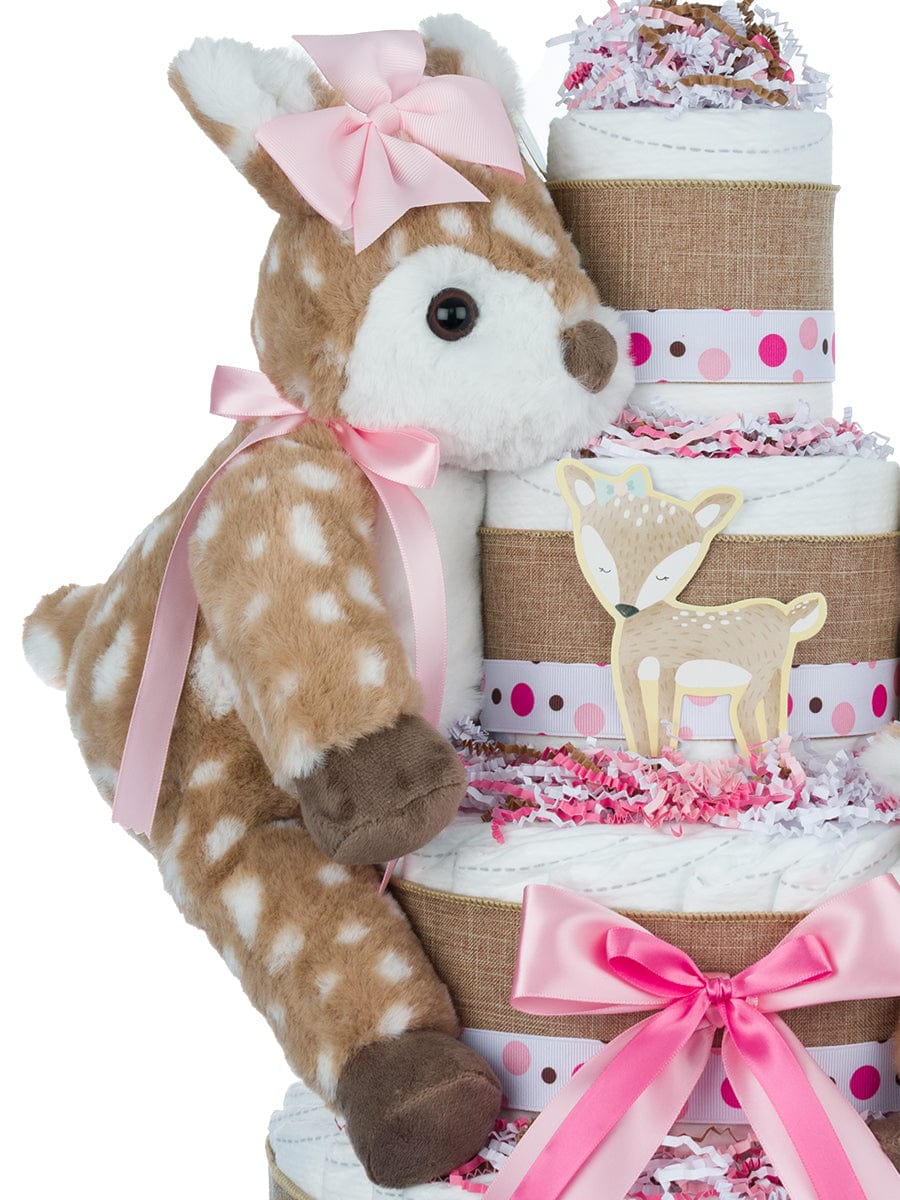 Lil' Baby Cakes Johnson baby products O Deer Baby Diaper Cake for Girls