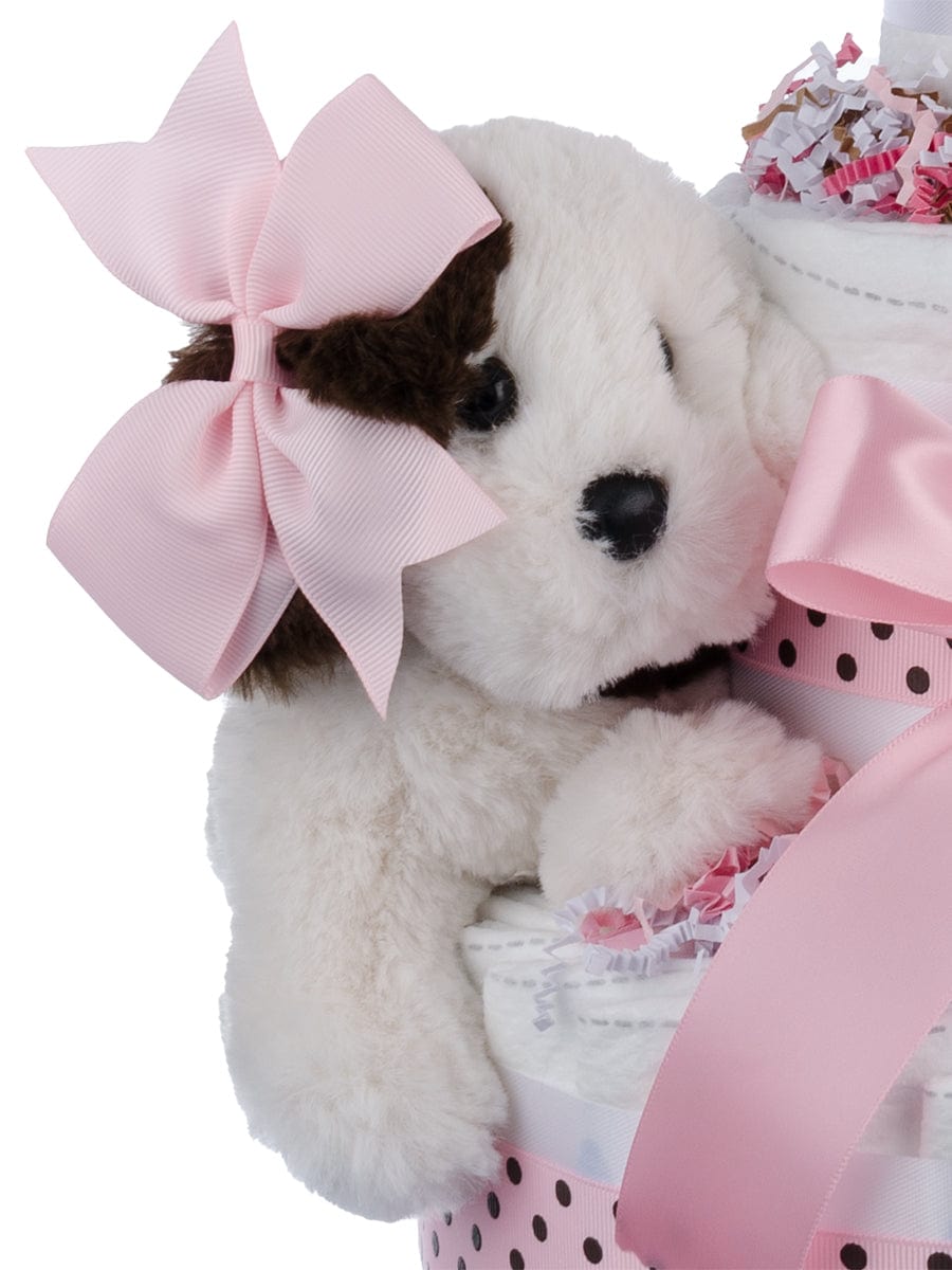 Lil' Baby Cakes Pink Puppy Love Diaper Cake