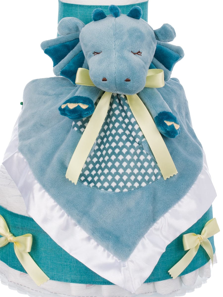 Lil' Baby Cakes Sleepy Dragon Lovie Diaper Cake for Boys