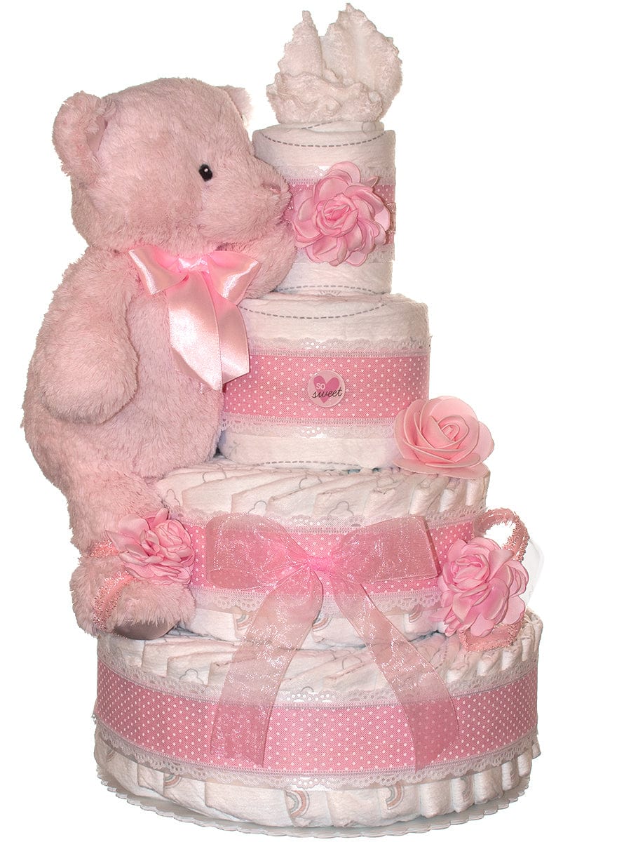 Lil' Baby Cakes So Sweet Girl 4 Tier Diaper Cake
