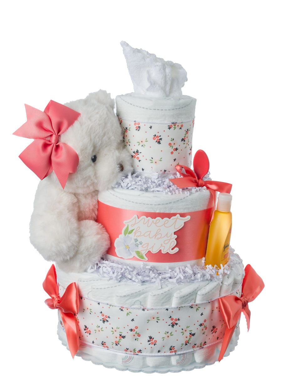 Lil' Baby Cakes Sweet Baby Girl 3 Tier Diaper Cake