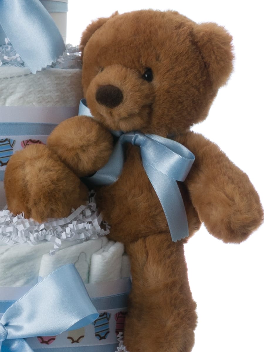 Lil' Baby Cakes Twin Boys Bears Baby Diaper Cake