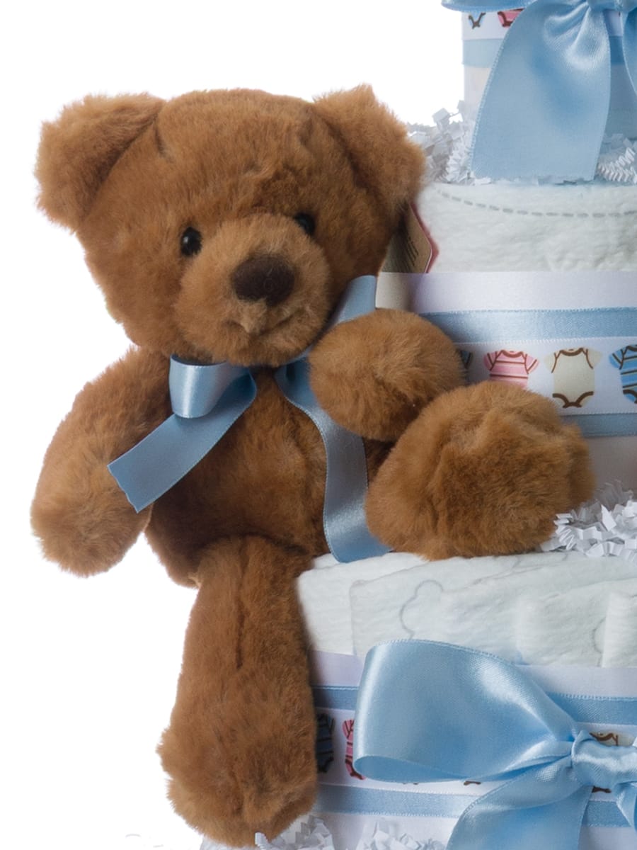 Lil' Baby Cakes Twin Boys Bears Baby Diaper Cake